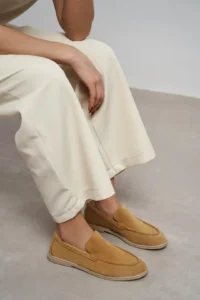Nisantasi Shoes Nada Light TABANE GENUINE SUEDE Flat Sole Women Loafer - Image 2