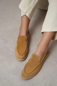 Nisantasi Shoes Nada Light TABANE GENUINE SUEDE Flat Sole Women Loafer - Image 8