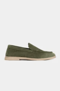 Nisantasi Shoes Nada Khaki GENUINE Suede Flat Sole Women Loafer - Image 3