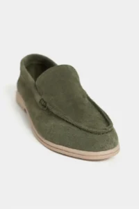 Nisantasi Shoes Nada Khaki GENUINE Suede Flat Sole Women Loafer - Image 4