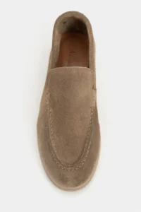 Nisantasi Shoes Nada ROME BEIGE GENUINE SUEDE Flat Sole Women Loafer - Image 3