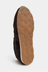 Nisantasi Shoes Velory DARK COFFEE Drink-Outer GENUINE Suede Leather Back Red Detailed Laced Women Daily Sneakers - Image 9