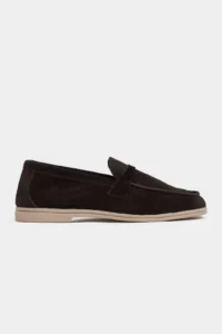 Nisantasi Shoes Bery BITTER BROWN GENUINE SUEDE Flat Sole Women Loafer