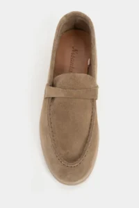 Nisantasi Shoes Bery ROME BEIGE GENUINE SUEDE Flat Sole Women Loafer - Image 6