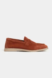 Nisantasi Shoes Bery Brick Red GENUINE Suede Flat Sole Women Loafer - Image 3