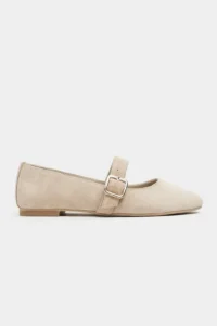 Nisantasi Shoes Berlin BEIGE Suede Drink-Dış Leather Medium Banded with buckle Plain Women Flats Shoes