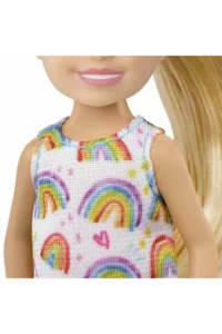 Barbie Chelsea Dolls with Accessories - Blonde-Rainbow Dress - Image 4