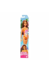 Barbie Beach Babies DWJ99 - Brunette in Orange Floral Swimsuit - Image 3