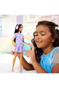 Barbie Fashionistas Doll in Purple Striped Dress JJN58 - Image 2
