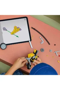 LEGO Technic Yellow Motorcycle 42225 - Creative Toy Building Set for Children Ages 7 and Up (151 P - Image 8