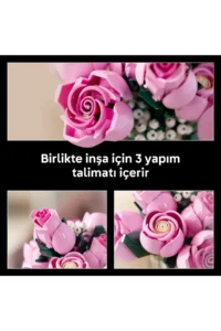 LEGO ® Botanicals Pink Rose Bouquet 10374 - 18+ Decorative Flower Model Building Set (789 Pieces) - Image 8