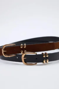 SHOES Black-Cinnamon 2 Sets Women Belt