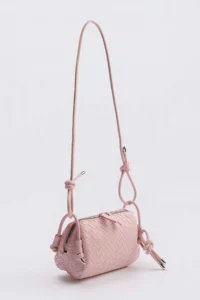 SHOES Light Pink Knitting Detailed Women Mini Size Shoulder Bag - Image 4