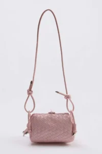 SHOES Light Pink Knitting Detailed Women Mini Size Shoulder Bag - Image 6