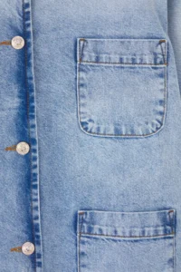 Trendyol Curve Mavi Crew Neck Oversized/Wide Pattern DENIM Plus Size Jacket - Image 7