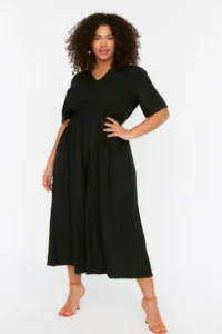 Trendyol Curve Black Waist Detailed Jumpsuit - Image 2