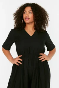 Trendyol Curve Black Waist Detailed Jumpsuit - Image 3