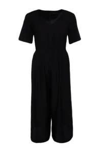 Trendyol Curve Black Waist Detailed Jumpsuit - Image 6