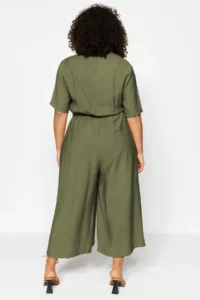 Trendyol Curve Khaki Waist Detailed Jumpsuit - Image 5