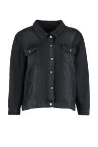 Trendyol Curve Anthracite Oversized/Bol Cut 100% Cotton Non-Stretch Plus Size DENIM Jacket - Image 6