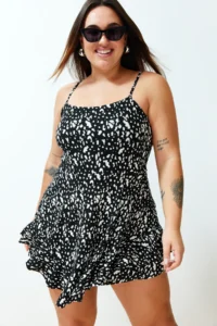 Trendyol Curve Black Sleeveless with flywheel Inside OF shorts Mini Knitting Jumpsuit - Image 2