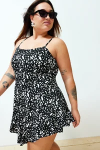 Trendyol Curve Black Sleeveless with flywheel Inside OF shorts Mini Knitting Jumpsuit - Image 3