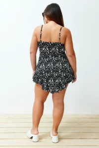 Trendyol Curve Black Sleeveless with flywheel Inside OF shorts Mini Knitting Jumpsuit - Image 6