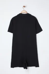 Trendyol Curve Black Regular Fit Muslin Weaving Material 100% Cotton beachwear Plus Size Jumpsuit - Image 8