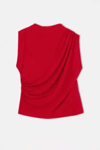 Trendyol Curve Red Dog collar Shirring Detailed Sleeveless Knitting Plus Size Blouse - Image 5