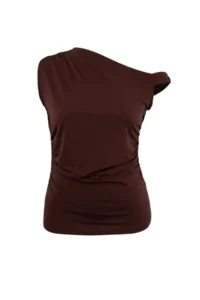 Trendyol Curve Brown Asymmetric Yaka Sandy Knitting Plus Size Blouse - Image 5