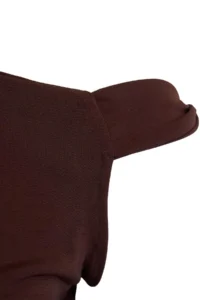 Trendyol Curve Brown Asymmetric Yaka Sandy Knitting Plus Size Blouse - Image 6