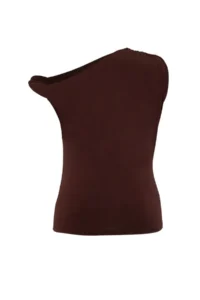 Trendyol Curve Brown Asymmetric Yaka Sandy Knitting Plus Size Blouse - Image 7