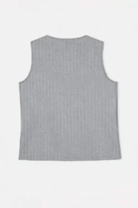 Trendyol Curve Gray Striped interlock Fiyonk Detailed Knitting Plus Size Blouse - Image 6