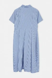 Trendyol Curve Mavi Striped Skirt Opened at Waist Half Plaid Midi Weaving Dress - Image 7