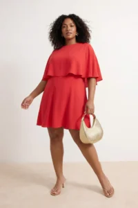 Trendyol Curve Red morocco Weaving Plus Size Dress - Image 2