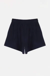 Trendyol Curve Navy Blue Towel Material Wide Leg Plus Size Shorts & Bermuda - Image 6