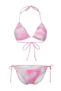 TRENDYOLMİLLA Batik Patterned Triangle Covered Regular Low Waist Bikini Set - Image 6