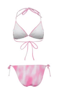 TRENDYOLMİLLA Batik Patterned Triangle Covered Regular Low Waist Bikini Set - Image 8