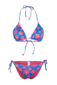 TRENDYOLMİLLA flower patterned Triangle Covered Regular Regular Waist Bikini Set - Image 7
