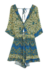 TRENDYOLMİLLA Ethnic Patterned Weaving Cut Out Detailed Beach Mini Jumpsuit - Image 6