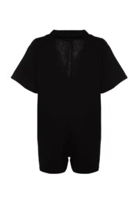 TRENDYOLMİLLA Black Weaving Beach Mini Jumpsuit - Image 8