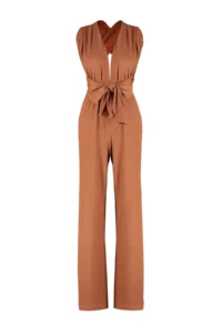 TRENDYOLMİLLA Brown Weaving slit Maxi Beach Jumpsuit - Image 7