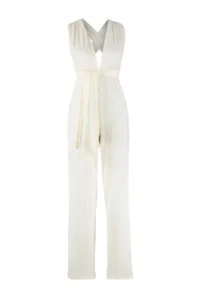 TRENDYOLMİLLA beachwear Ecru Weaving slit Maxi Jumpsuit - Image 5
