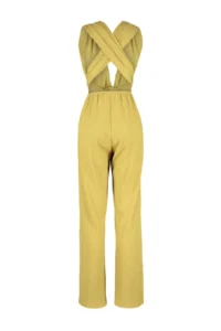 TRENDYOLMİLLA Oil Green Weaving slit Maxi Beach Jumpsuit - Image 8