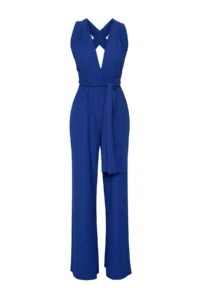 TRENDYOLMİLLA Saks Blue Weaving slit Maxi Beach Jumpsuit - Image 6