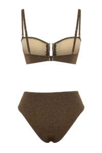 TRENDYOLMİLLA Brown Simli with accessories Strapless Covered Regular High Waist Bikini Set - Image 8
