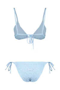 TRENDYOLMİLLA Mavi textured Triangle tied up Regular Waist Regular Bikini Set - Image 9