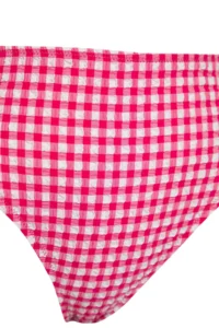 TRENDYOLMİLLA gingham Patterned textured bralette Covered Shirred hipster Regular Waist Bikini Set - Image 7