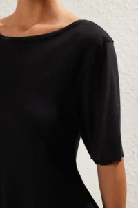 TRENDYOLMİLLA beachwear Black Knitting Mini Jumpsuit - Image 5