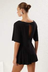 TRENDYOLMİLLA beachwear Black Knitting Mini Jumpsuit - Image 6